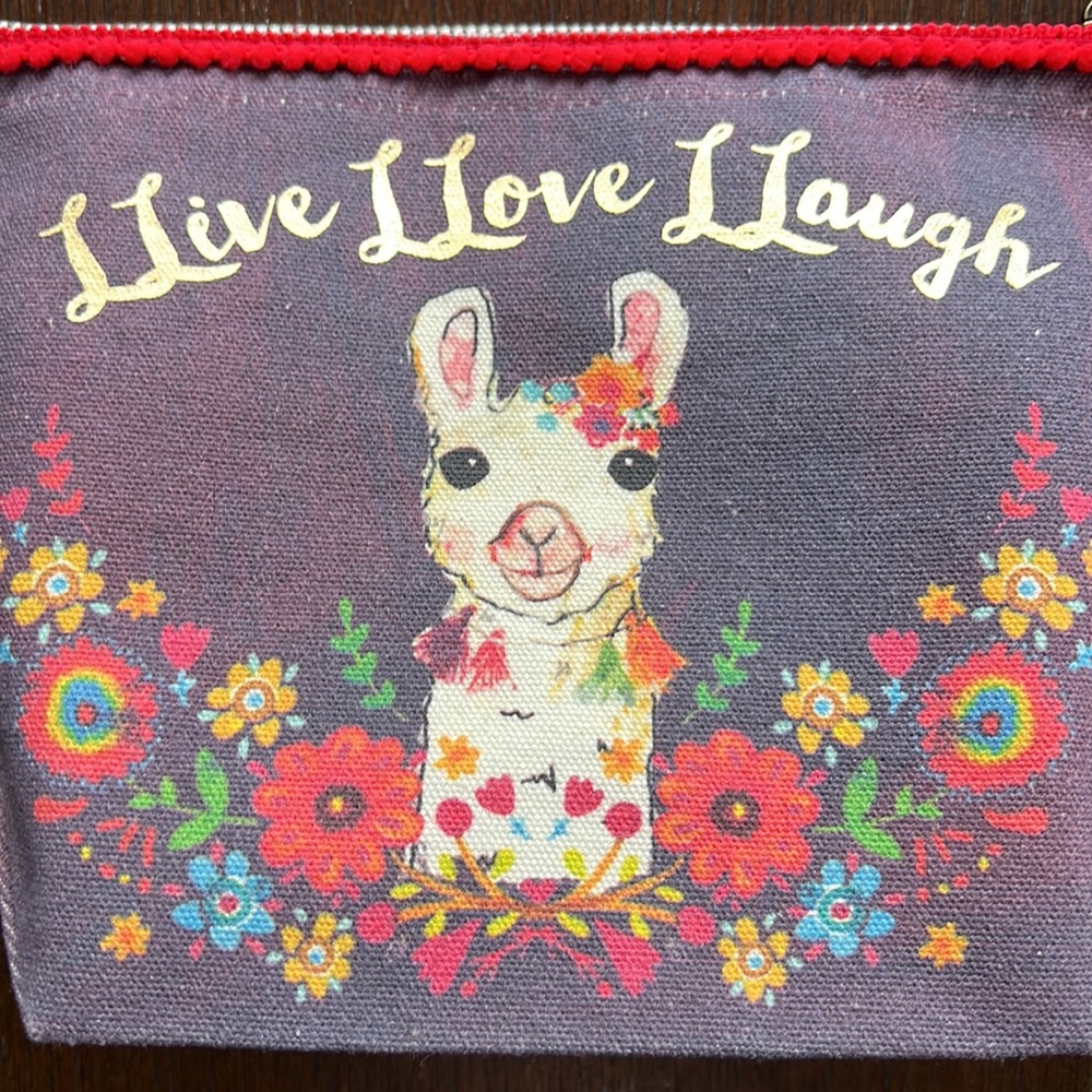 Nature Life LLIVE LLOVE LLAUGH Llama pouch - Picture 3 of 9